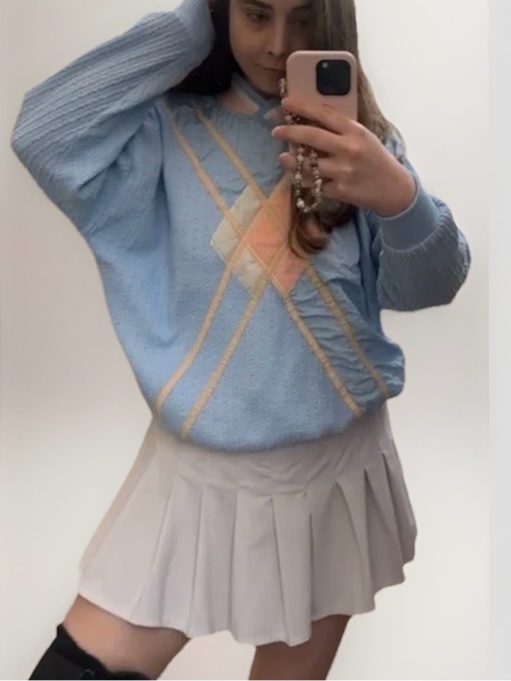 VTG 80s 90s Lightweight Windbreaker Pullover Jacket Pastel Pink Blue L Women’s